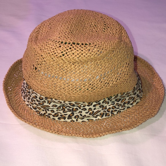 Woven Leopard Print Straw Hat - Picture 3 of 8